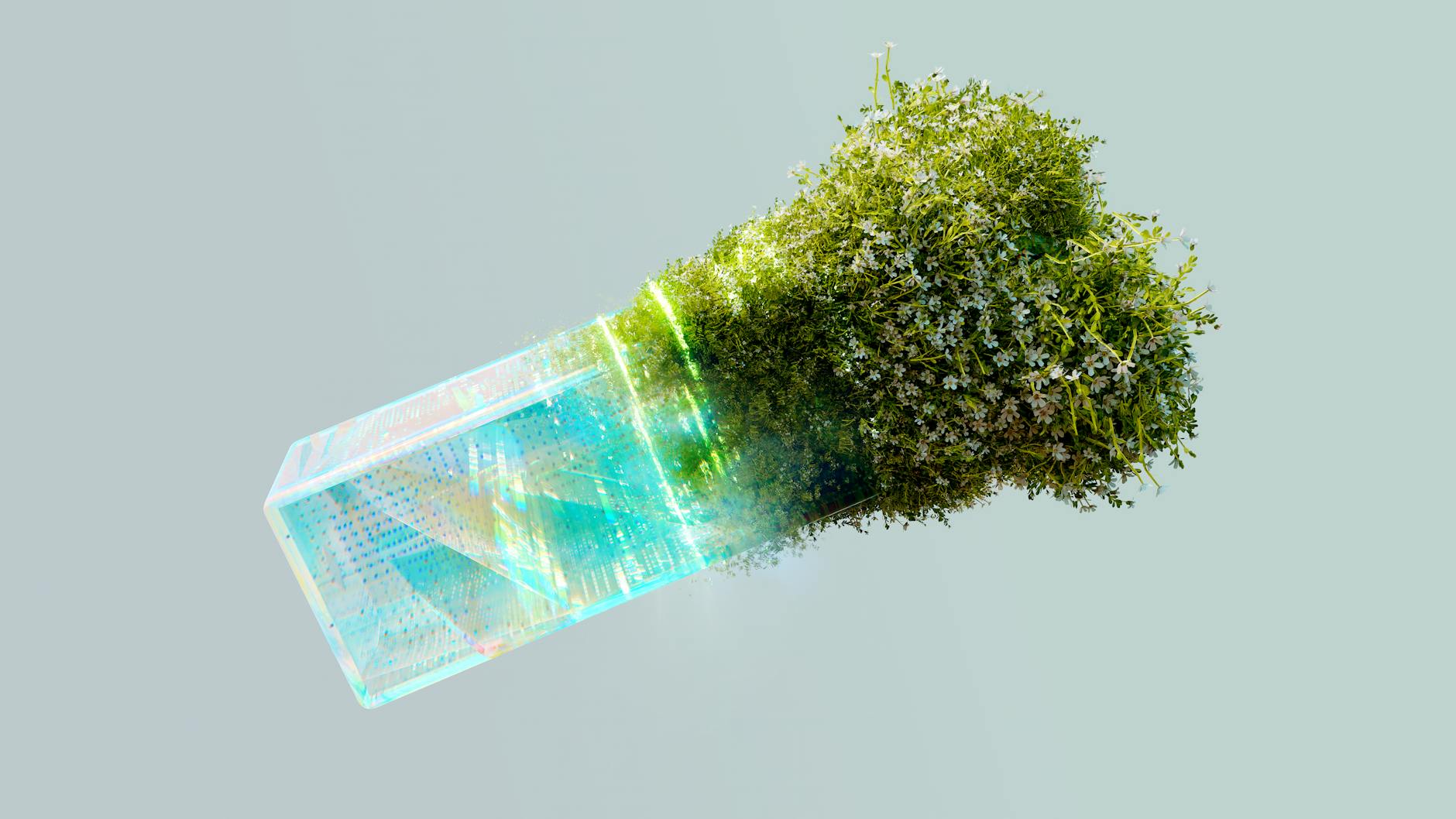 Splecenie natury i technologii symbolizujące AI w energetyce odnawialnej