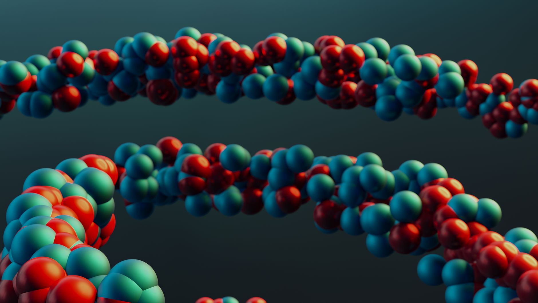 Kolorowy model cząsteczki DNA w formie podwójnej helisy